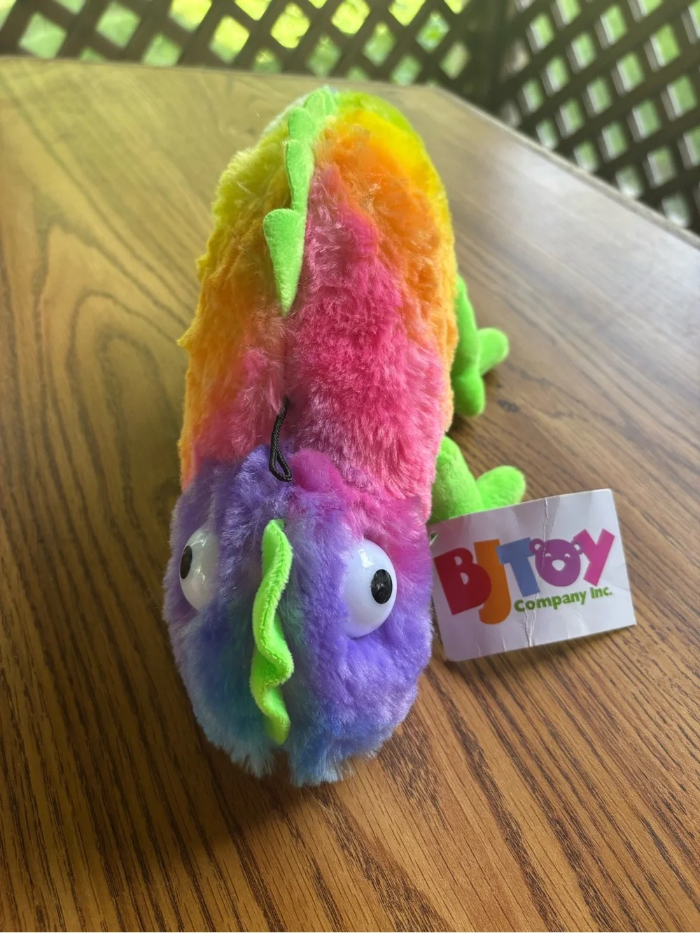 BJ Toy Rainbow Plush Chameleon for Reptile Enrichment - Multicolor